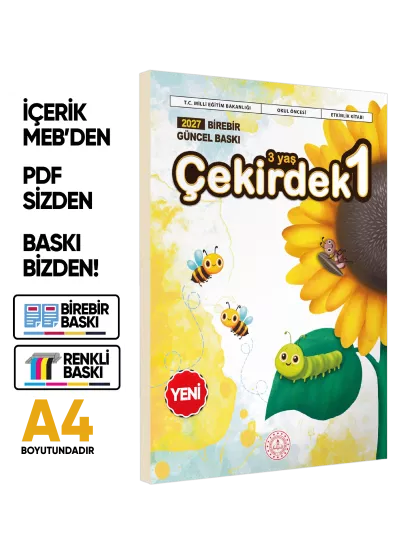 2027 3 Yaş Okul Öncesi MEB Etkinlik Kitabı Çekirdek 1 Eğlenceli ve Öğretici Aktiviteler BASKI ÜCRETİ