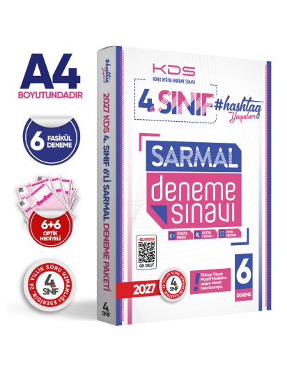 2027 4.Sınıf #hashtag Kazanım Değerlendirme Sınavı 6lı SARMAL Deneme Paketi Türkiye Geneli