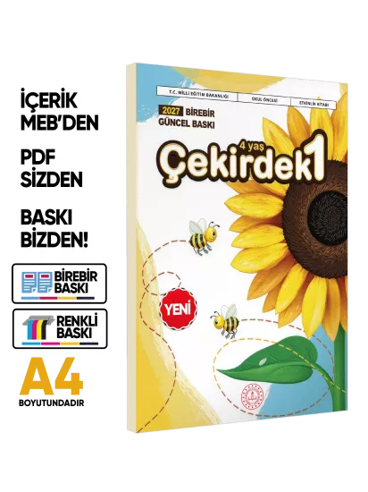 2027 4 Yaş Okul Öncesi MEB Etkinlik Kitabı Çekirdek 1 Eğlenceli ve Öğretici Aktiviteler BASKI ÜCRETİ