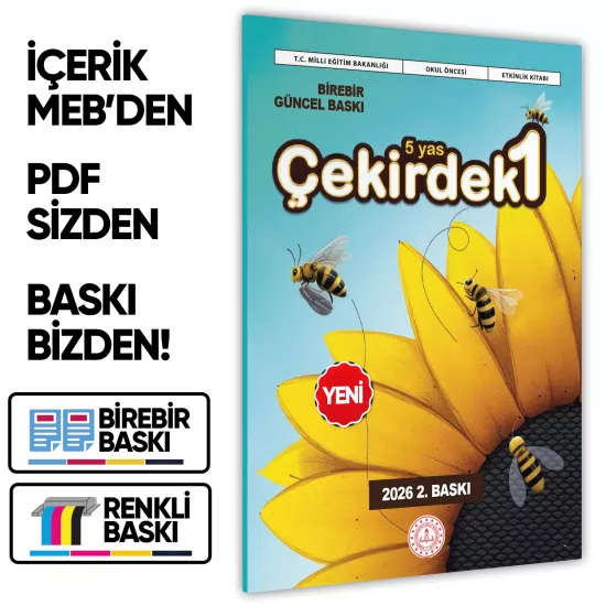 2026 5 Yaş Okul Öncesi MEB Etkinlik Kitabı Çekirdek 1 Eğlenceli ve Öğretici Aktiviteler BASKI ÜCRETİ