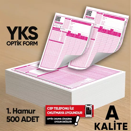 YKS-MSÜ Deneme Sınavları İçin 500 Adet (80.GR) Optik Form