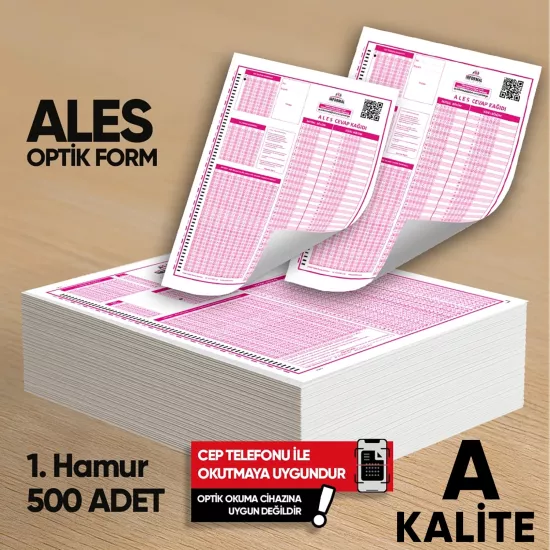 ALES Deneme Sınavları İçin 500 Adet (80.GR) Optik Form