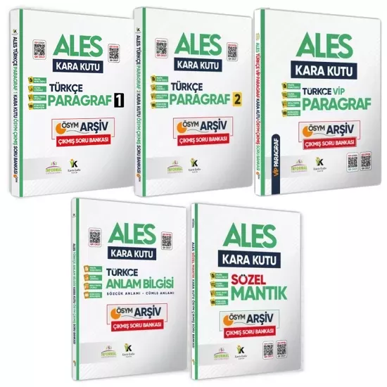 ALESin Kara Kutusu TÜRKÇE 5li ALTIN SET Konu Özetli Çözümlü ÖSYM ARŞİV Çıkmış Soru Bankası