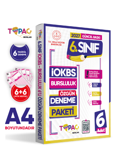 2027 6..Sınıf Topaç Yayınları İOKBS-BURSLULUK 6lı Deneme Paketi Dijital Çözümlü Türkiye Geneli