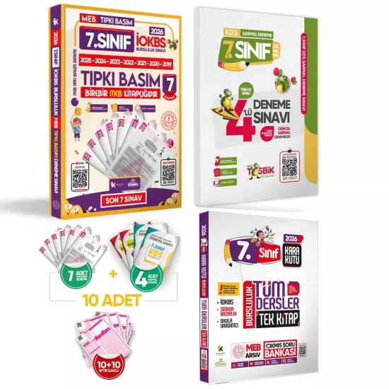 2026 7.Sınıf YENİ SİSTEM İOKBS BURSLULUK ALTIN PAKET Deneme Seti ve Çıkmış Soru Bankası Çözümlü