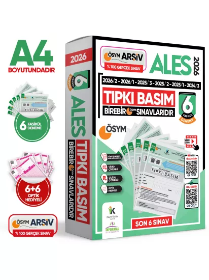 2026 ALES ÖSYM Tıpkı Basım Çıkmış Soru 6lı Deneme Paketi PDF/Video Çözümlü Türkiye Geneli