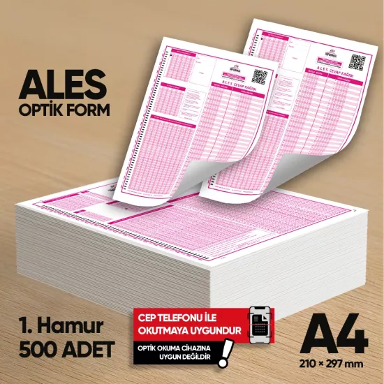 ALES Deneme Sınavları İçin 500 Adet (80.GR) Optik Form