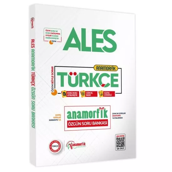2026 ALES Yeni Sistem Türkçe TEK KİTAP Anamorfik Özgün Soru Bankası Konu Konu Dijital Çözümlü 