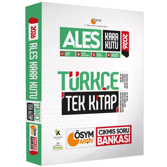 2026 ALES Kara Kutu Türkçe TEK KİTAP ÖSYM Arşiv Çıkmış Soru Bankası Konu Özetli Dijital Çözümlü