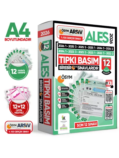 2026 ALES ÖSYM Tıpkı Basım Çıkmış Soru 12li Deneme Paketi PDF/Video Çözümlü Türkiye Geneli