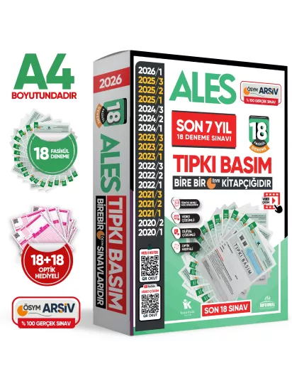 2026 ALES ÖSYM Tıpkı Basım Çıkmış Soru 18li Deneme Paketi PDF/Video Çözümlü Türkiye Geneli
