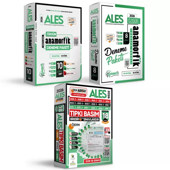 2026 ALES ÖSYM Çıkmış Soru 18li Tıpkı Basım ve 18li (10+8) Anamorfik Özgün Deneme Paketi TG Çözümlü