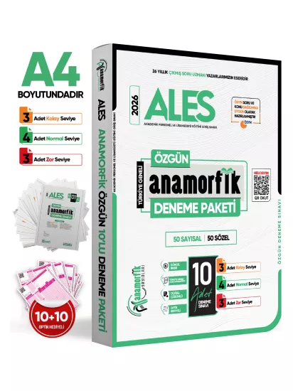 2026 ALES Anamorfik Yayınları Özgün 10lu Deneme Paketi Yeni Nesil Türkiye Geneli Dijital Çözümlü