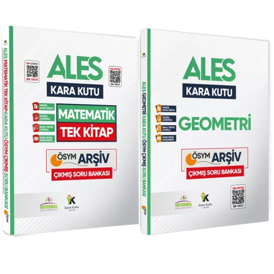 ALES Matematik TEK KİTAP ve Geometrinin Kara Kutusu Konu Ö.D.Çözümlü Çıkmış Soru Bankası Seti