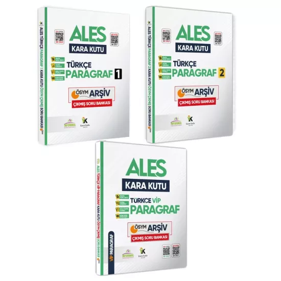 ALESin Kara Kutusu PARAGRAF 3lü ALTIN SET Konu Özetli Çözümlü ÖSYM ARŞİV Çıkmış Soru Bankası