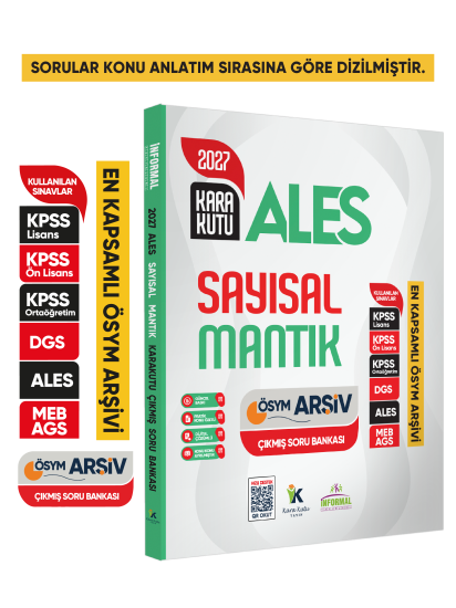 2027 ALES SAYISAL MANTIK Kara Kutu ÖSYM Çıkmış Soru Havuzu Bankası Konu Özetli Dijital Çözümlü