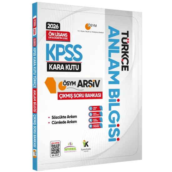 2026 KPSS Önlisans/Ortaöğretim Türkçenin Kara Kutusu ANLAM BİLGİSİ ÖSYM Çıkmış Çözümlü Soru Bankası