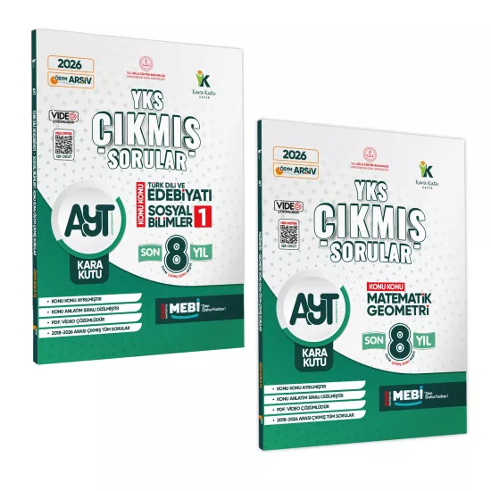 2026 YKS-AYT Eşit Ağırlık Çıkmış Soru Bankası KaraKutu 2’li Set KonuKonu Son 8Yıl Çözüm 