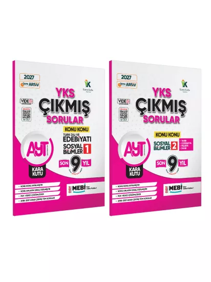2027 YKS-AYT Sözel Çıkmış Soru Bankası Kara Kutu 2’li Set Konu Konu Son 9 Yıl Video/PDF Çözümlü