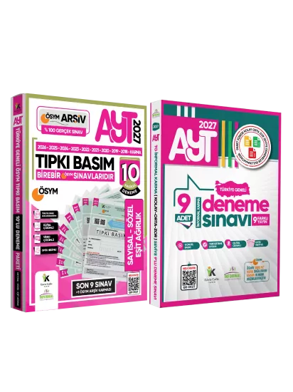2027 YKS-AYT Ösym Çıkmış Soru 10lu Tıpkı Basım ve Kurumsal 9lu Özgün Paket Deneme Türkiye Geneli