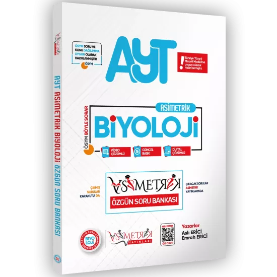 2026 YKS-AYT Asimetrik BİYOLOJİ Özgün Soru Bankası Yeni Nesil Dijital Çözümlü Asimetrik Yayınları