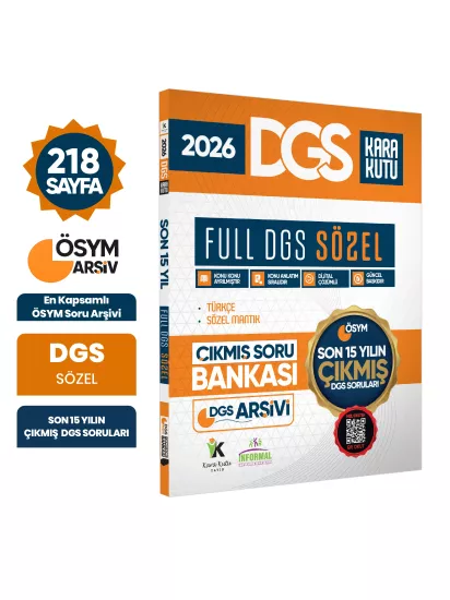 2026 FULL DGS SÖZEL Tek Kitap ÖSYM Çıkmış Soru Bankası Son 15 Yıl Sadece DGS PDF/Video Çözümlü