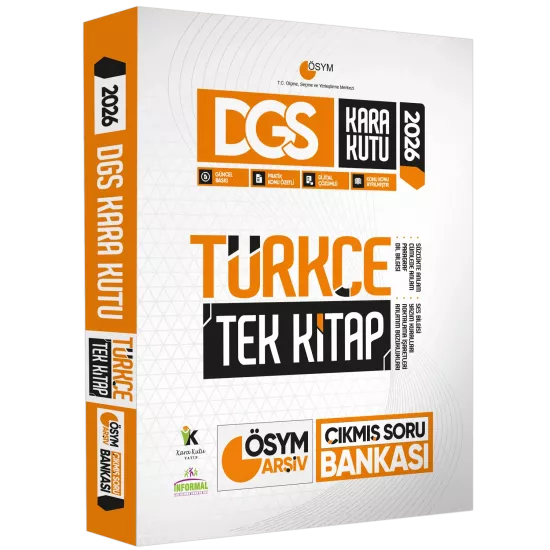 2026 DGS Kara Kutu Türkçe TEK KİTAP ÖSYM Arşiv Çıkmış Soru Bankası Konu Özetli Dijital Çözümlü