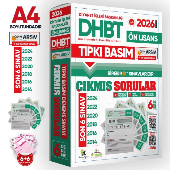 2026 KPSS-DHBT Önlisans ÖSYM Çıkmış Soru Tıpkı Basım 6lı Kitapçık Türkiye Geneli Deneme Paketi