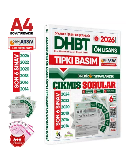 2026 KPSS-DHBT Önlisans ÖSYM Çıkmış Soru Tıpkı Basım 6lı Kitapçık Türkiye Geneli Deneme Paketi