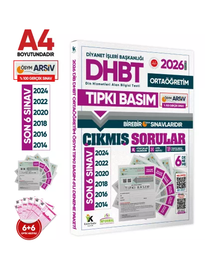 2026 KPSS-DHBT Ortaöğretim ÖSYM Çıkmış Soru Tıpkı Basım 6lı Kitapçık Türkiye Geneli Deneme Paketi