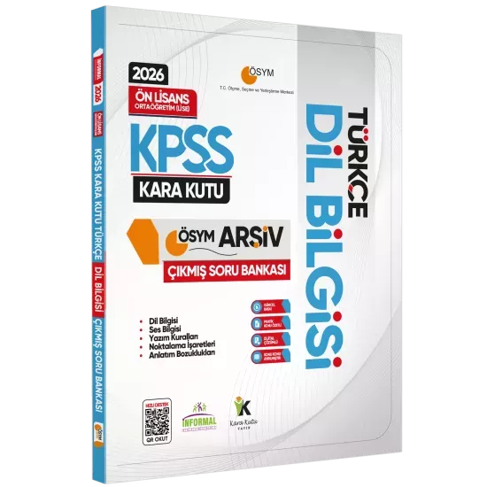 2026 KPSS Önlisans/Ortaöğretim Türkçenin Kara Kutusu DİL BİLGİSİ ÖSYM Çıkmış Çözümlü Soru Bankası