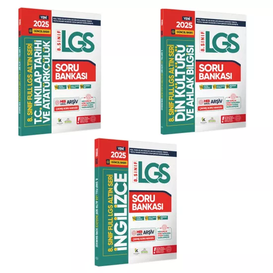 8.Sınıf Full LGS Altın Seri(FULAS)SÖZEL MEB Çıkmış Modüler Soru Bankası Din-İngilizce-Tarih 3lü Set