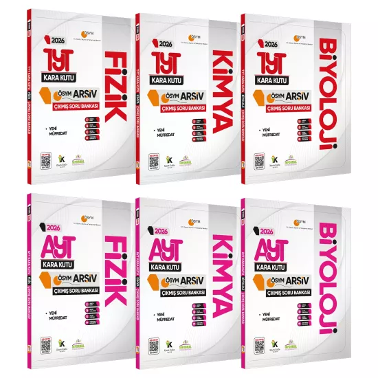 2026 YKS TYT AYT Fizik Kimya Biyoloji (FKB) Kara Kutu Çıkmış Soru Bankası 6lı Set Dijital Çözümlü