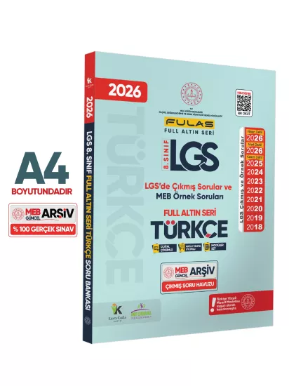 2026 8.Sınıf Full LGS Altın Seri (FULAS) TÜRKÇE MEB Çıkmış Soru Bankası Modüler Seti PDF Çözümlü