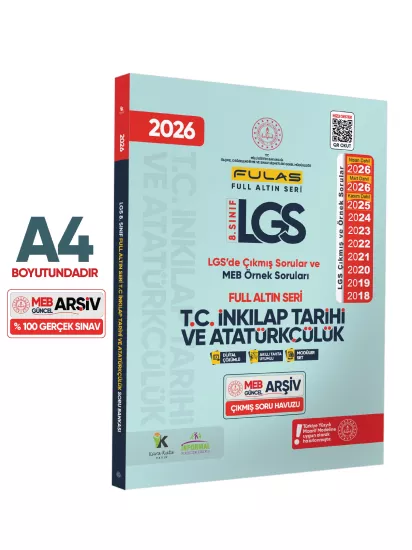 2026 8.Sınıf Full LGS Altın Seri (FULAS) İNKILAP TARİHİ MEB Çıkmış Soru Bankası Modüler Seti Çözümlü