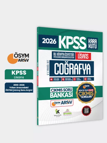 2026 FULLLisans KPSS Lisans Coğrafya Kara Kutu ÖSYM Çıkmış Soru Bankası Son 15 Yıl(Sadece Lisans)