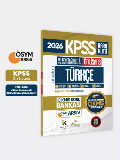 2026 FULLÖnLisans KPSS Türkçe Kara Kutu ÖSYM Çıkmış Soru Bankası Son 15 Yıl (Sadece Ön Lisans)