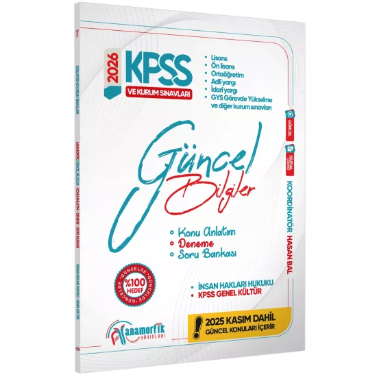 2026 KPSS Genel Kültür/Kurum Sınavları Güncel Bilgiler Konu Anlatım-Deneme-Soru Bankası D. Çözümlü