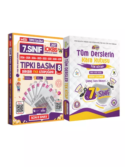 7.Sınıf İOKBS PAKET 8li Tıpkı Basım/Tüm Dersler Tek Kitap Çözümlü Çıkmış Soru Bankası 2li Set