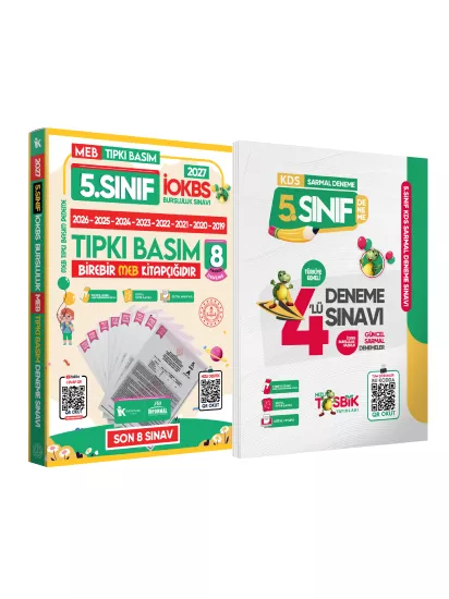 2027 5.Sınıf YENİ SİSTEM İOKBS BURSLULUK Tıpkı Basım ve Sarmal Deneme Seti Türkiye Geneli D. Çözümlü