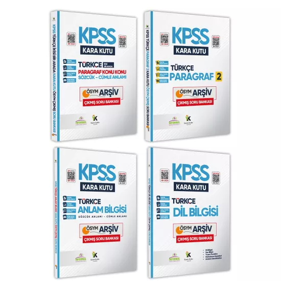 KPSS Türkçenin Kara Kutusu Dijital Çözümlü Konu Özetli ÖSYM Çıkmış Soru Bankası Altın Set Paket