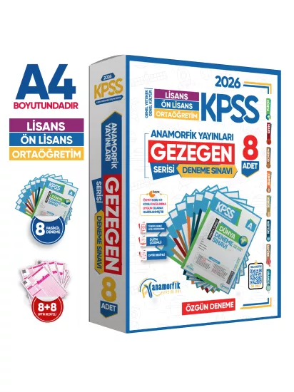 2026 KPSS Anamorfik Lisans ÖnLisans Ortaöğretim GY-GK GEZEGEN Serisi 8li Deneme TG Dijital Çözümlü