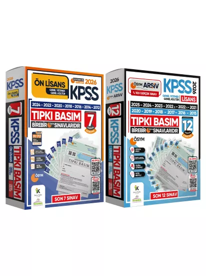 2026 KPSS Lisans Önlisans (12+7) ÖSYM Çıkmış Soru Tıpkı Basım TG Dijital Çözümlü SET