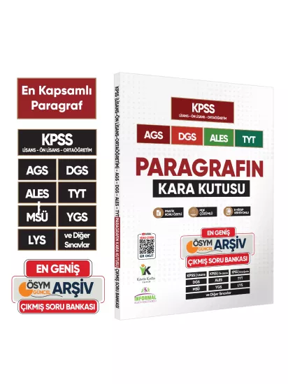 Paragrafın Kara Kutusu KPSS AGS ALES TYT Çıkmış Soru Bankası En Geniş Kapsamlı/ Konu Özetli/Çözümlü