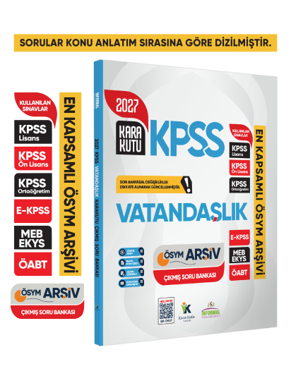 2027 KPSS VATANDAŞLIK Kara Kutu ÖSYM Çıkmış Soru Havuzu Bankası Konu Özetli Dijital Çözümlü
