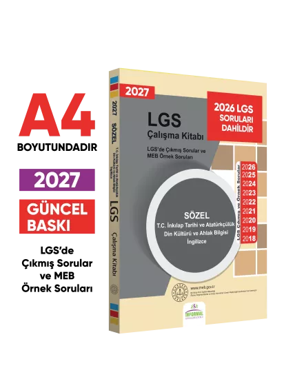 2027 LGS Tarih-Din-İng Çıkmış Sorular Kitabı (A4 Renkli)