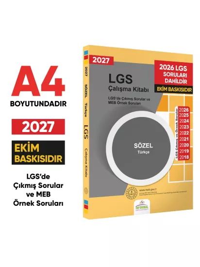 2027 LGS Türkçe Çıkmış Sorular ve MEB Örnek Soruları Kitabı