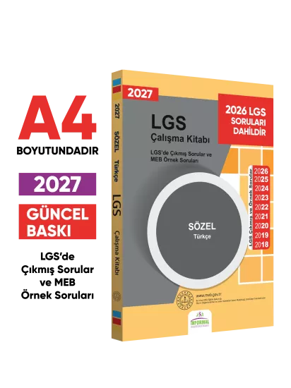 2027 LGS Türkçe Çıkmış Sorular ve MEB Örnek Soruları Kitabı