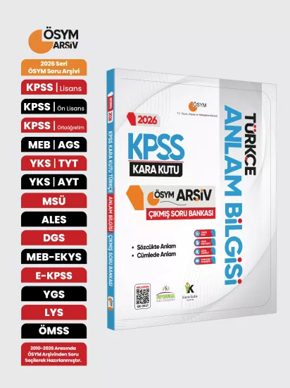 2026 KPSS Türkçenin Kara Kutusu ANLAM BİLGİSİ (Sözcük-Cümle) ÖSYM Çıkmış Çözümlü Soru Bankası