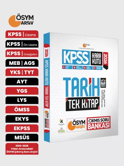 2026 KPSS Kara Kutu Tarih TEK KİTAP ÖSYM Arşiv Çıkmış Soru Bankası Konu Özetli Dijital Çözümlü